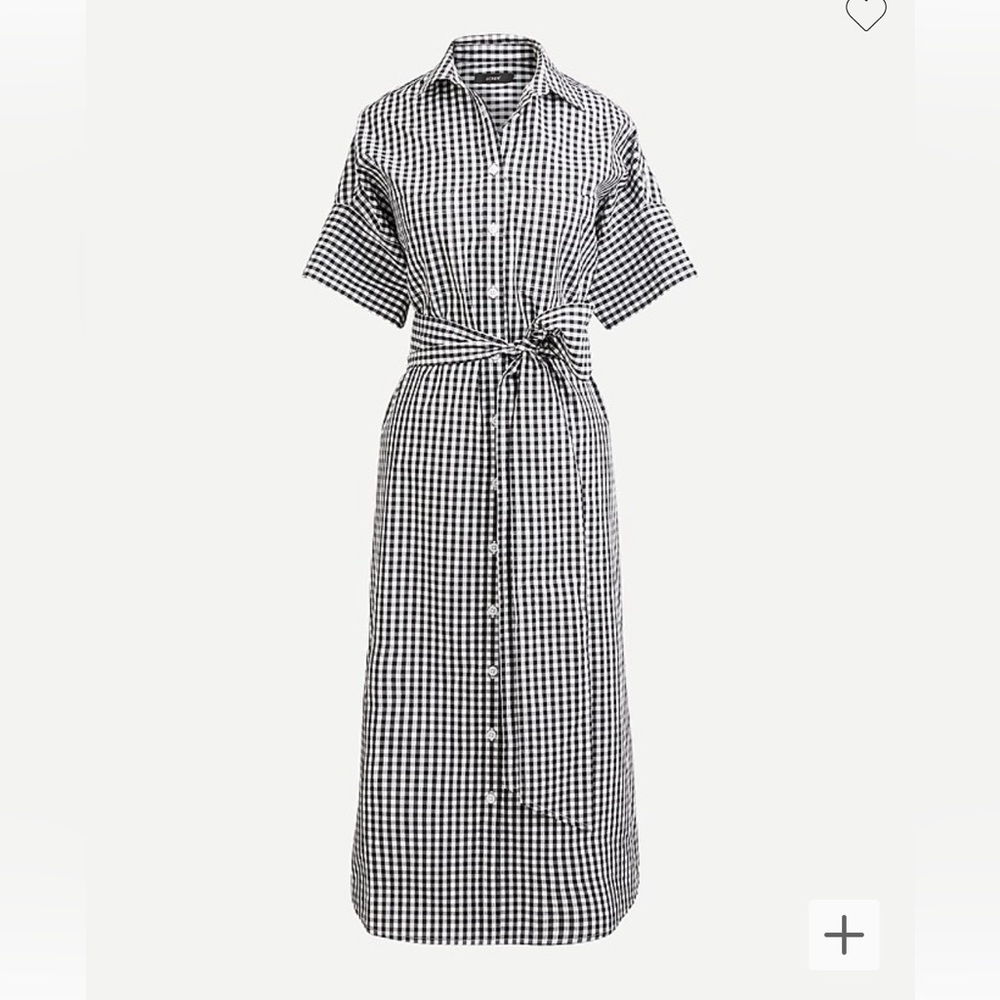 J.Crew | Relaxed-fit short-sleeve cotton poplin shirtdress in gingham